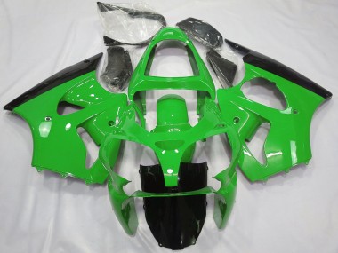 Kawasaki ZX6R Motorrad Verkleidung 2000-2002 - Grun Glanzendes Schwarz