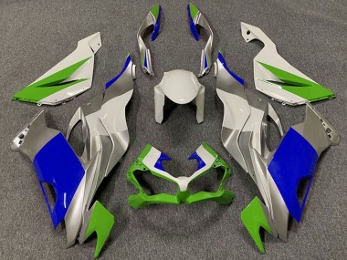 Kawasaki ZX6R Motorrad Verkleidung 2019-2022 - Weiss Silber Grun Blau
