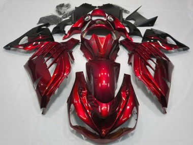 Kawasaki ZX14R Motorrad Verkleidung 2012-2024 - Rot Glanzendes Schwarz