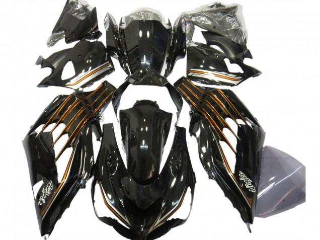 Kawasaki ZX14R Motorrad Verkleidung 2012-2024 - Glanzendes Schwarz Orange