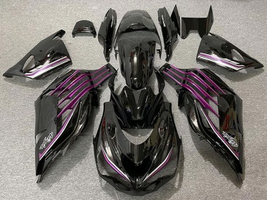 Kawasaki ZX14R Motorrad Verkleidung 2012-2024 - Glanzendes Schwarz Lila