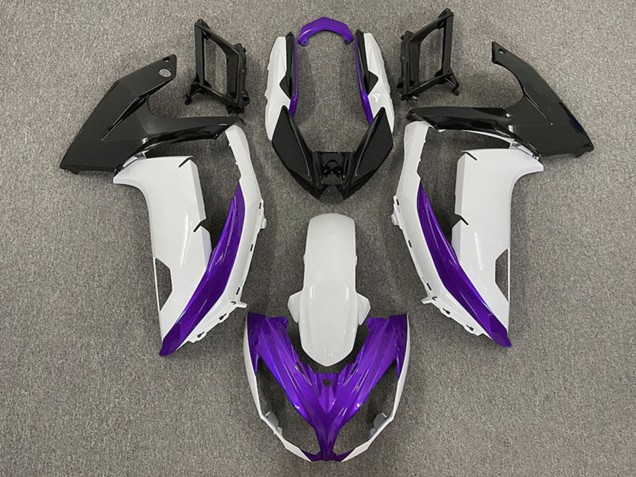 Kawasaki Ninja 650R Motorrad Verkleidung 2009-2011 - Weiss Lila Matt Schwarz