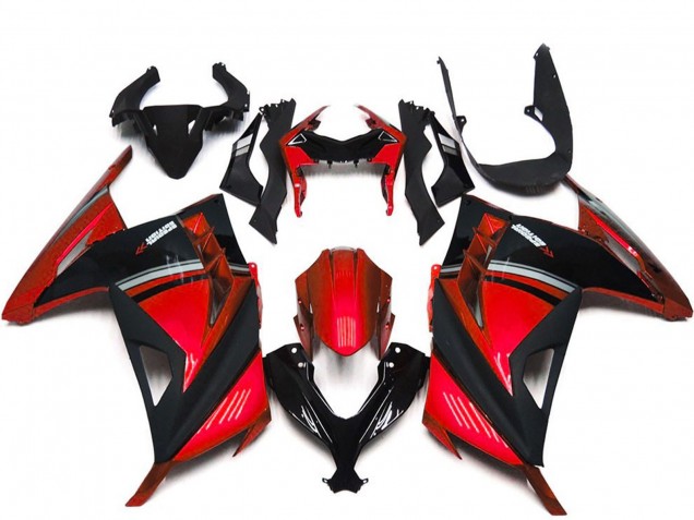 Kawasaki Ninja 300 Motorrad Verkleidung 2013-2024 - Rot Schwarz