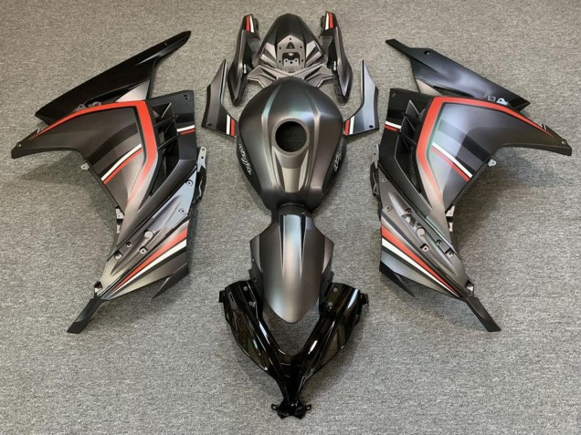 Kawasaki Ninja 300 Motorrad Verkleidung 2013-2017 - Matt Schwarz Rot