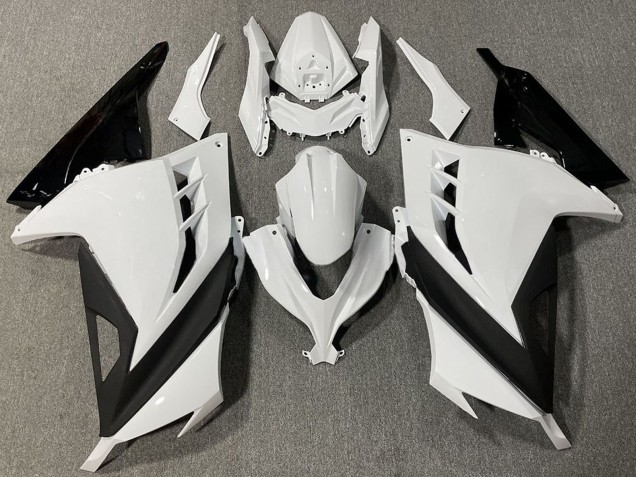 Kawasaki Ninja 300 Motorrad Verkleidung 2013-2017 - Weiss Schwarz