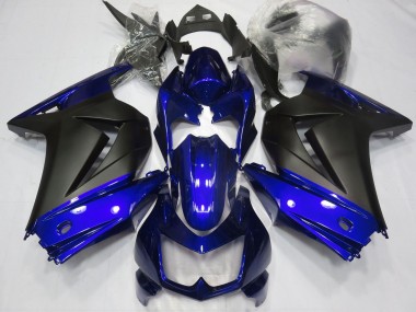 Kawasaki Ninja 250 Motorrad Verkleidung 2008-2012 - Blau Matt Schwarz