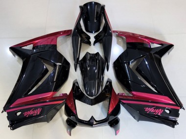 Kawasaki Ninja 250 Motorrad Verkleidung 2008-2012 - Glanzendes Schwarz Rot