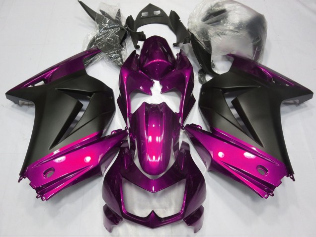 Kawasaki Ninja 250 Motorrad Verkleidung 2008-2012 - Rosa Matt Schwarz