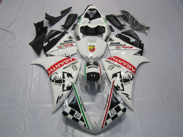 Yamaha R1 Motorrad Verkleidung 2012-2014 - Weiss Rot Grun Schwarz Abarth Wudy Motul