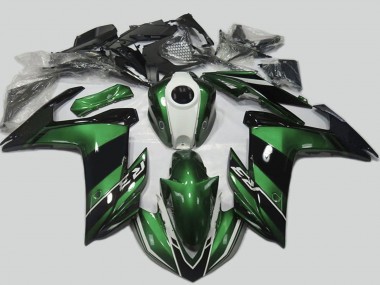 Yamaha R3 Motorrad Verkleidung 2015-2018 - Grun Weiss Glanzendes Schwarz