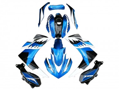 Yamaha R3 Motorrad Verkleidung 2015-2018 - Blau Weiss Schwarz Hai