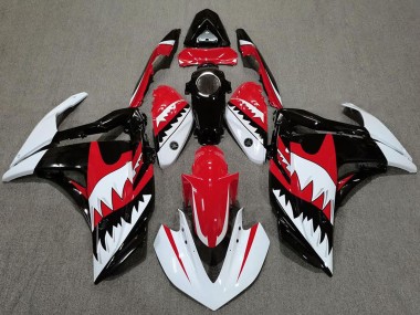 Yamaha R3 Motorrad Verkleidung 2015-2018 - Weiss Rot Schwarz Hai