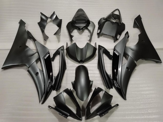 Yamaha R6 Motorrad Verkleidung 2008-2016 - Glanzendes Schwarz Matt Schwarz