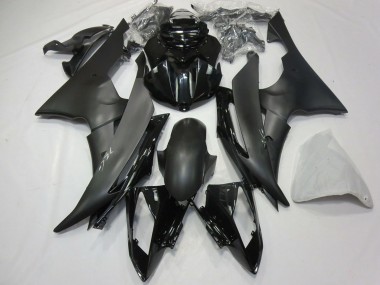 Yamaha R6 Motorrad Verkleidung 2008-2016 - Glanzendes Schwarz Matt Schwarz