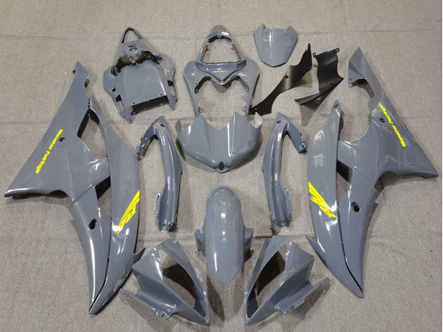 Yamaha R6 Motorrad Verkleidung 2008-2016 - Nardo Grau Hohe Sichtbarkeit Gelb Aufkleber