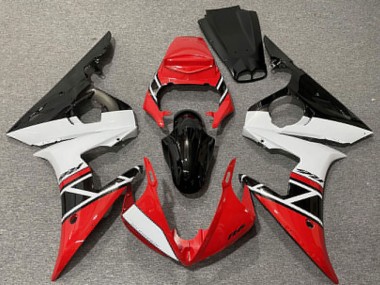 Yamaha R6 Motorrad Verkleidung 2003-2004 - Rot Weiss Glanzendes Schwarz