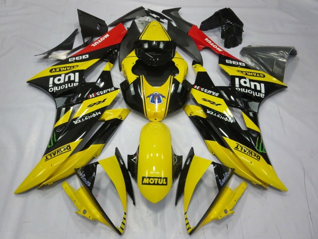 Yamaha R6 Motorrad Verkleidung 2006-2007 - Gelb Schwarz Rot Motul Monster