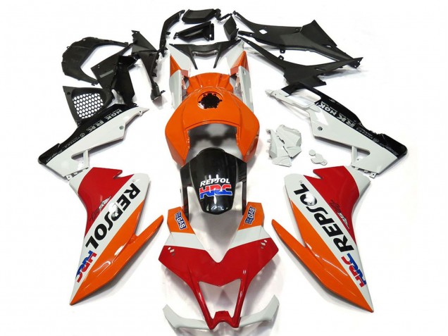 Aprilia RS4 125 Motorrad Verkleidung 2012-2019 - Orange Weiss Rot Glanzendes Schwarz Repsol