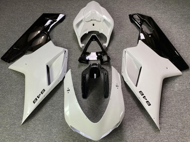 Ducati 848 Motorrad Verkleidung 2007-2014 - Perl Weiss Glanzendes Schwarz
