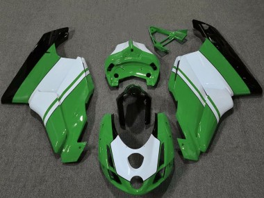 Ducati 749 999 Motorrad Verkleidung 2003-2004 - Weiss Grun Glanzendes Schwarz