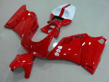 Ducati 996 Motorrad Verkleidung 1993-2005 - Glanzendes Rot Weiss