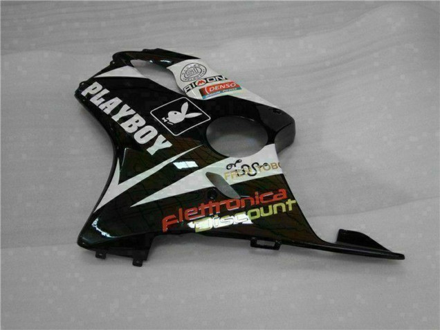 Honda CBR600 F4i Motorrad Verkleidung 2001-2003 - Weiss Gelb Glanzendes Schwarz Playboy