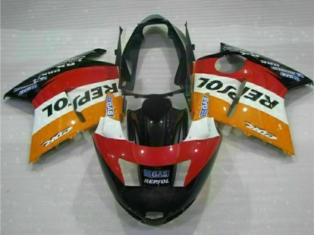Honda CBR1100XX Blackbird Motorrad Verkleidung 1996-2007 - Orange Weiss Rot Glanzendes Schwarz Repsol