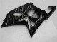 Suzuki GSXR 600/750 Motorrad Verkleidung 2001-2003 - Glanzendes Schwarz Silber Flamme