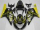 Suzuki GSXR 600/750 Motorrad Verkleidung 2001-2003 - Glanzendes Schwarz Gelb Flamme