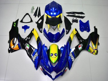 Suzuki GSXR 600/750 Motorrad Verkleidung 2008-2010 - Blau Gelb Hai