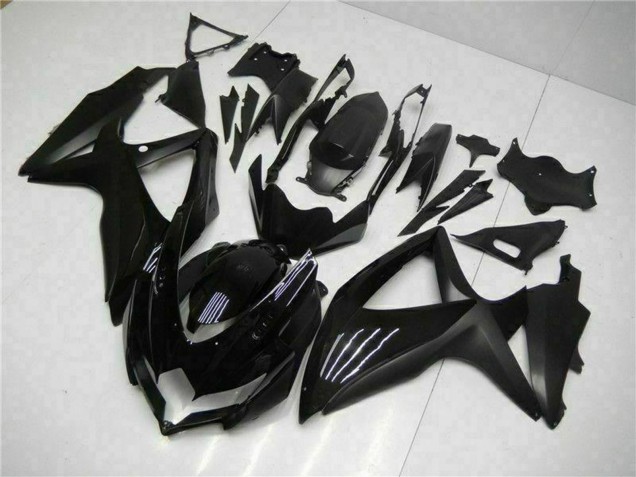 Suzuki GSXR 600/750 Motorrad Verkleidung 2008-2010 - Glanzendes Schwarz Matt Schwarz