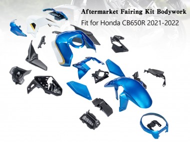 Honda CB650R Motorrad Verkleidung 2019-2022 - Blau Gold Schwarz