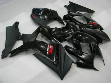 Suzuki GSXR 1000 Motorrad Verkleidung 2007-2008 - Glanzendes Schwarz Matt Schwarz Rot