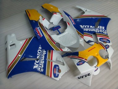 Honda VFR400R NC30 Motorrad Verkleidung 1988-1992 - Weiss Blau Gelb Rothmans