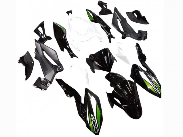 Kawasaki Z400 Motorrad Verkleidung 2018-2024 - Weiss Glanzendes Schwarz Grun