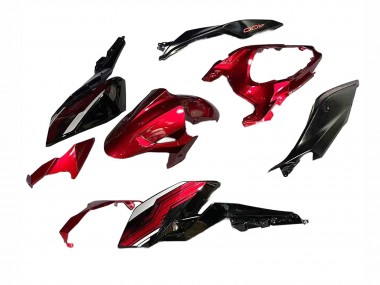 Kawasaki Z400 Motorrad Verkleidung 2018-2024 - Bonbon Rot Glanzendes Schwarz