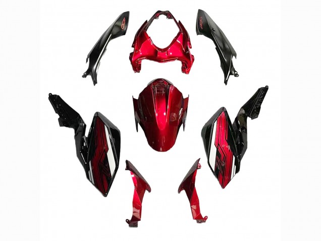 Kawasaki Z400 Motorrad Verkleidung 2018-2024 - Bonbon Rot Glanzendes Schwarz