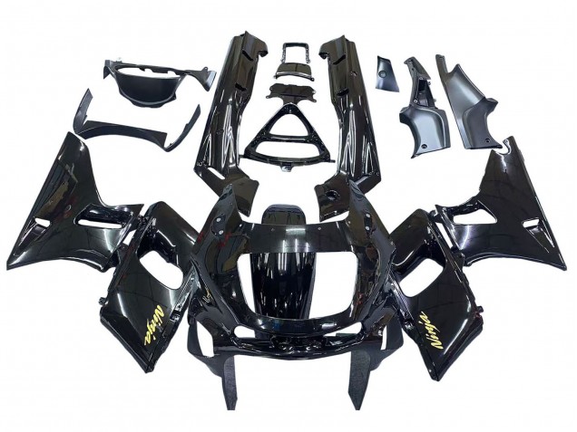 Kawasaki ZZR600 Motorrad Verkleidung 1998-2003 - Glanzendes Schwarz Gold Ninja