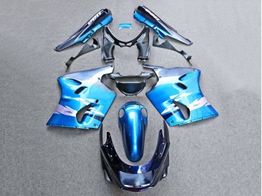 Kawasaki ZZR1100 Motorrad Verkleidung 1993-2003 - Glanzendes Blau Grau