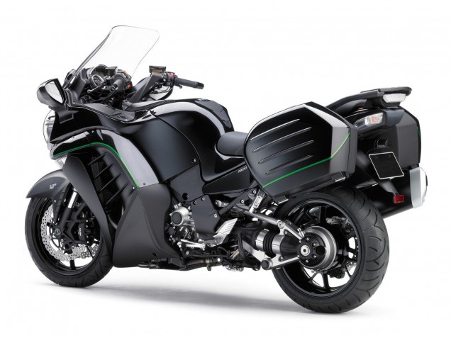 Kawasaki GTR1400/ZG1400 Motorrad Verkleidung 2007-2009 - Matt Schwarz Grun Linie