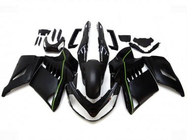 Kawasaki GTR1400/ZG1400 Motorrad Verkleidung 2007-2009 - Matt Schwarz Grun Linie