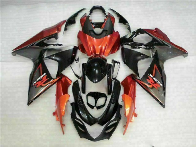 Suzuki GSXR 1000 Motorrad Verkleidung 2009-2016 - Orange Glanzendes Schwarz