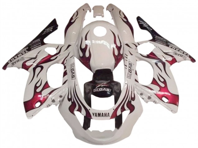 Yamaha YZF600R Thundercat Motorrad Verkleidung 1996-2007 - Weiss Dunkel Rot