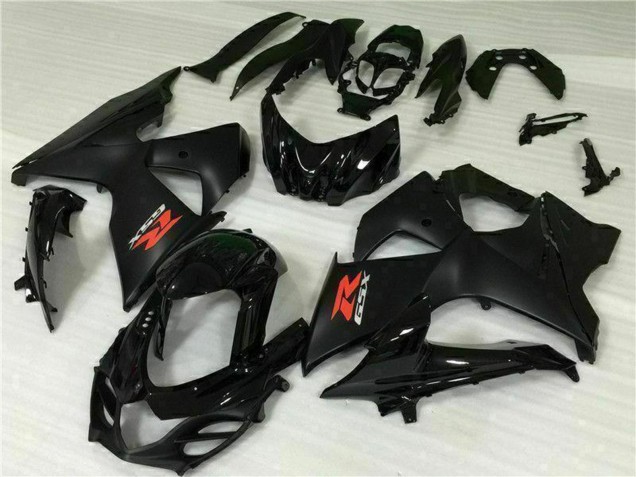 Suzuki GSXR 1000 Motorrad Verkleidung 2009-2016 - Glanzendes Schwarz Matt Schwarz