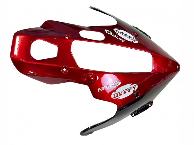 Yamaha YZF 1000R Thunderace Motorrad Verkleidung 1997-2007 - Schwarz mit Dunkel Rot Flamme