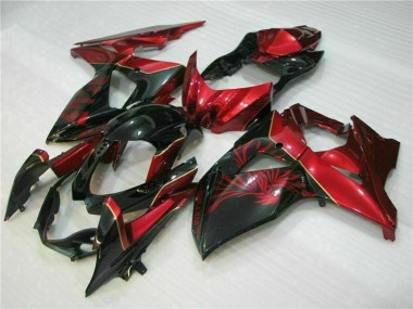 Suzuki GSXR 1000 Motorrad Verkleidung 2009-2016 - Rot Glanzendes Schwarz