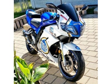 Suzuki SV650 Motorrad Verkleidung 2003-2013 - Weiss Blau Lucky Strike Motul