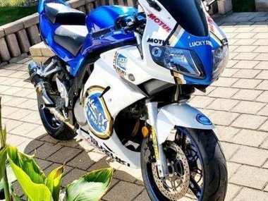 Suzuki SV650 Motorrad Verkleidung 2003-2013 - Weiss Blau Lucky Strike Motul