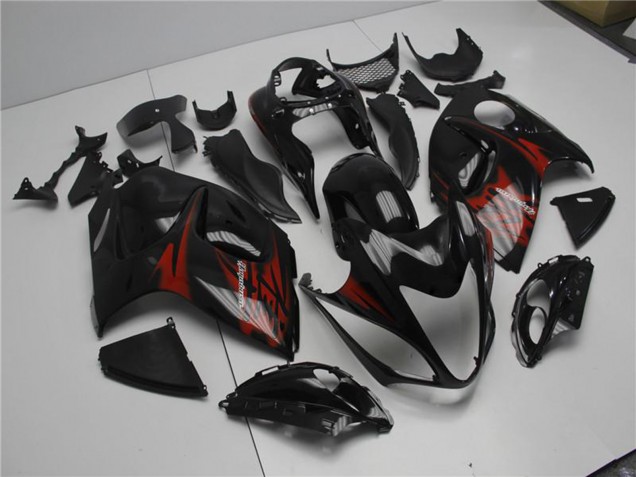 Suzuki GSXR 1300 Hayabusa Motorrad Verkleidung 2008-2020 - Glanzendes Schwarz Rot