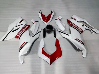 Ducati Panigale V2 Motorrad Verkleidung 2020-2024 - Weiss Rot Glanzendes Schwarz